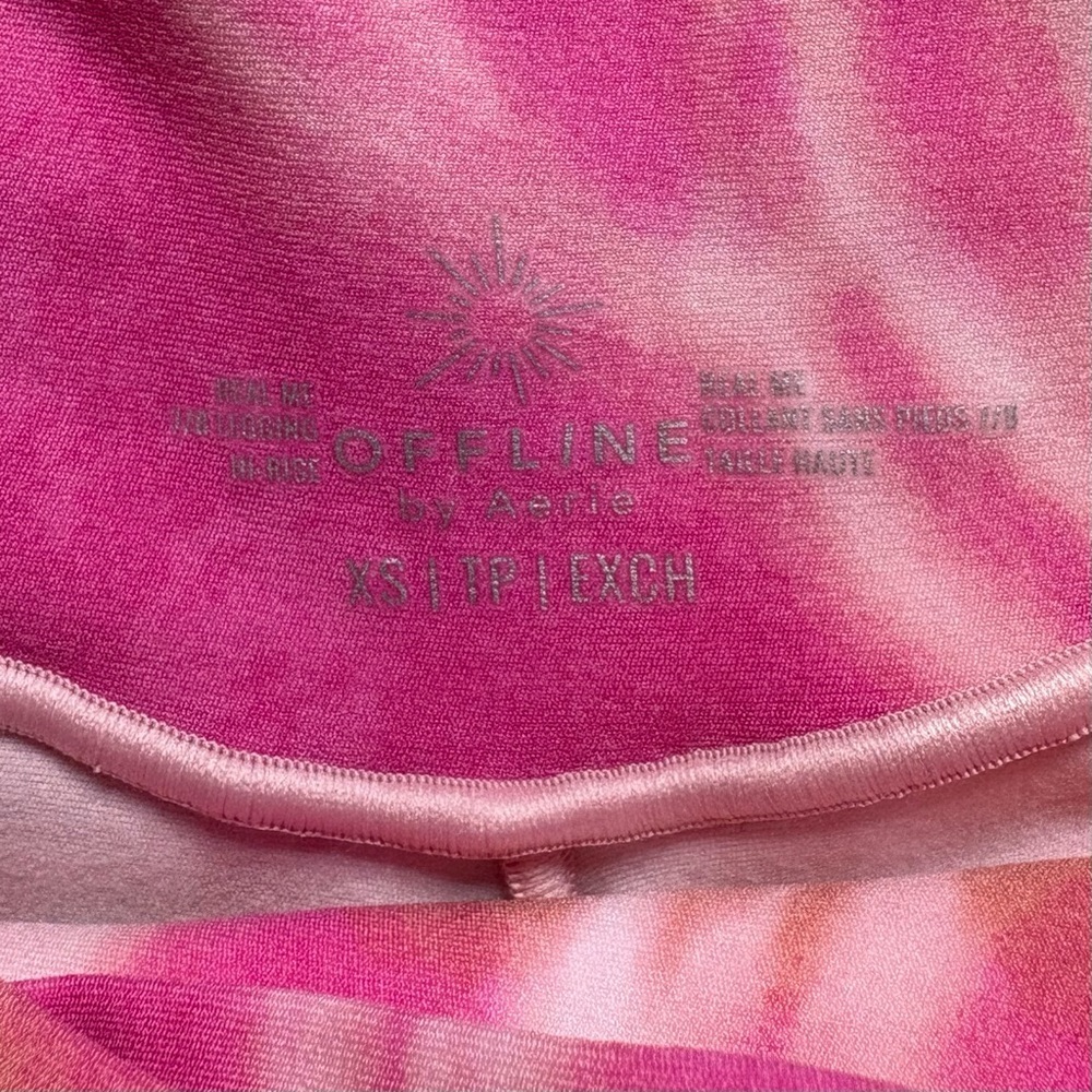 Aerie OFFLINE Real Me Tie Dye Leggings XS High Rise Crossover Waist NWT - Picture 3 of 6